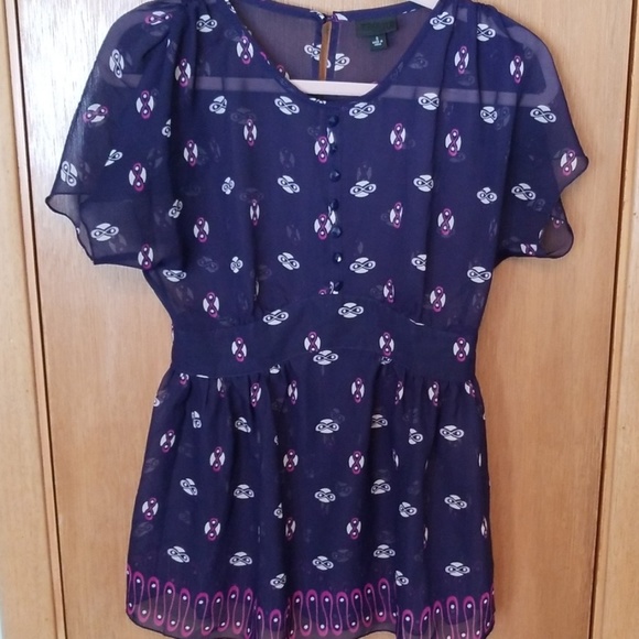 Anna Sui for Target Sheer Plum Top sz small - Picture 1 of 6